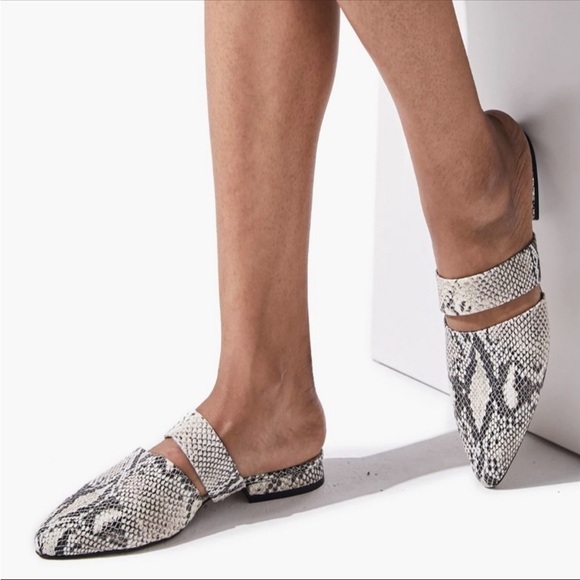 ABLE Joselyene Snakeskin Leather Mules - Picture 1 of 7